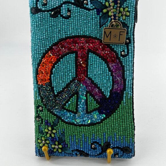 Mary Frances Peace Sign Beaded Crossbody Phone Bag - Picture 4 of 8